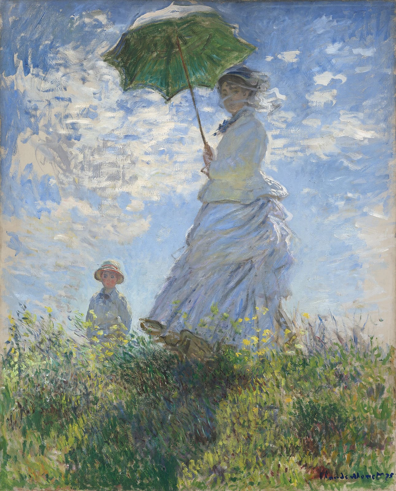 Claude Monet, Woman with a Parasol, Madame Monet and Her Son, 1875. National Gallery of Art, Washington.